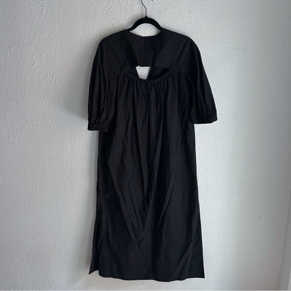 Sweaty Betty Loren Poplin Midi Dress Back Cutout Black Sz 6 - Picture 3 of 6